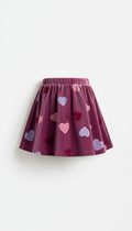 Jupe en velours Lilac Witchy à cœurs