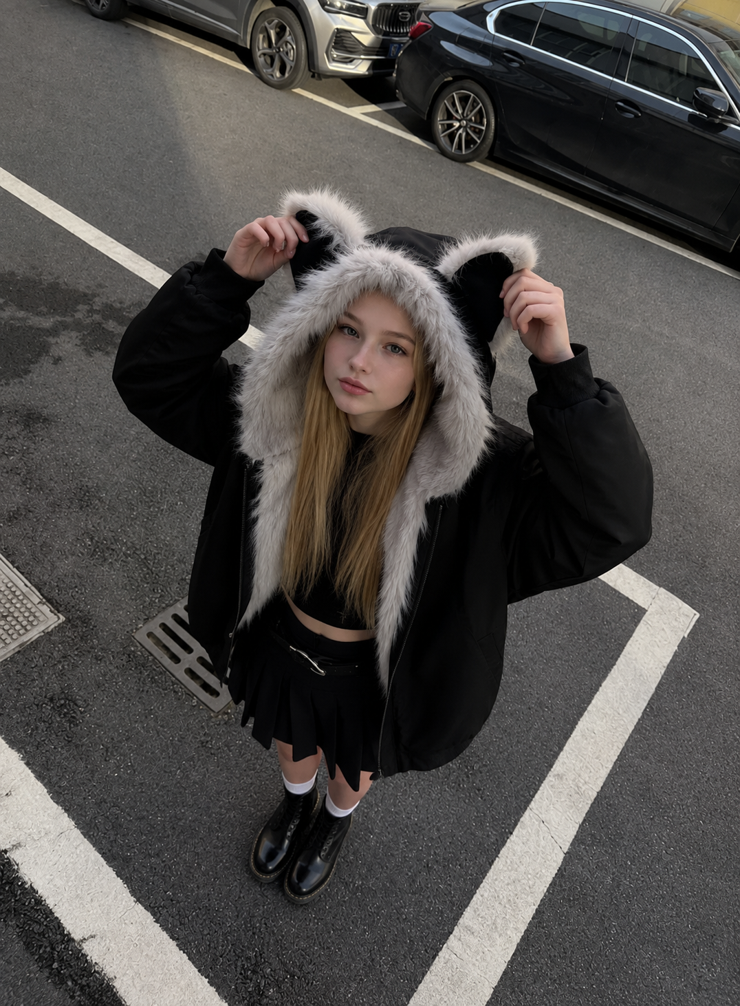 Gothic Cat Ear Hooded Coat