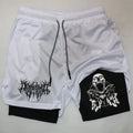 Y2K Horror Graphic Shorts with Hidden Phone Pocket