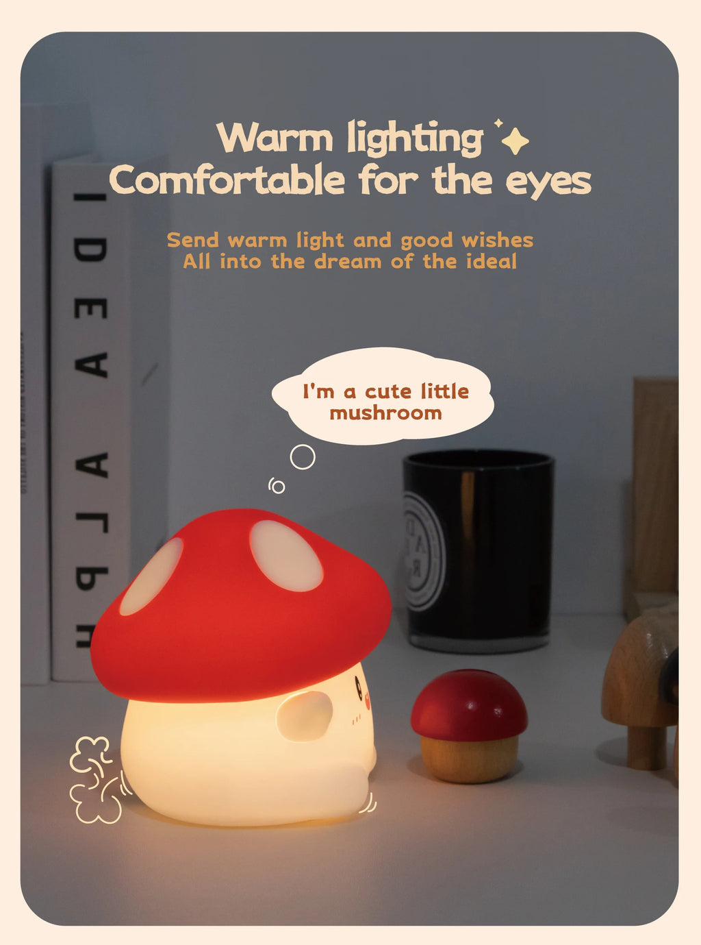 A cozy glow for cute, dreamy spaces.