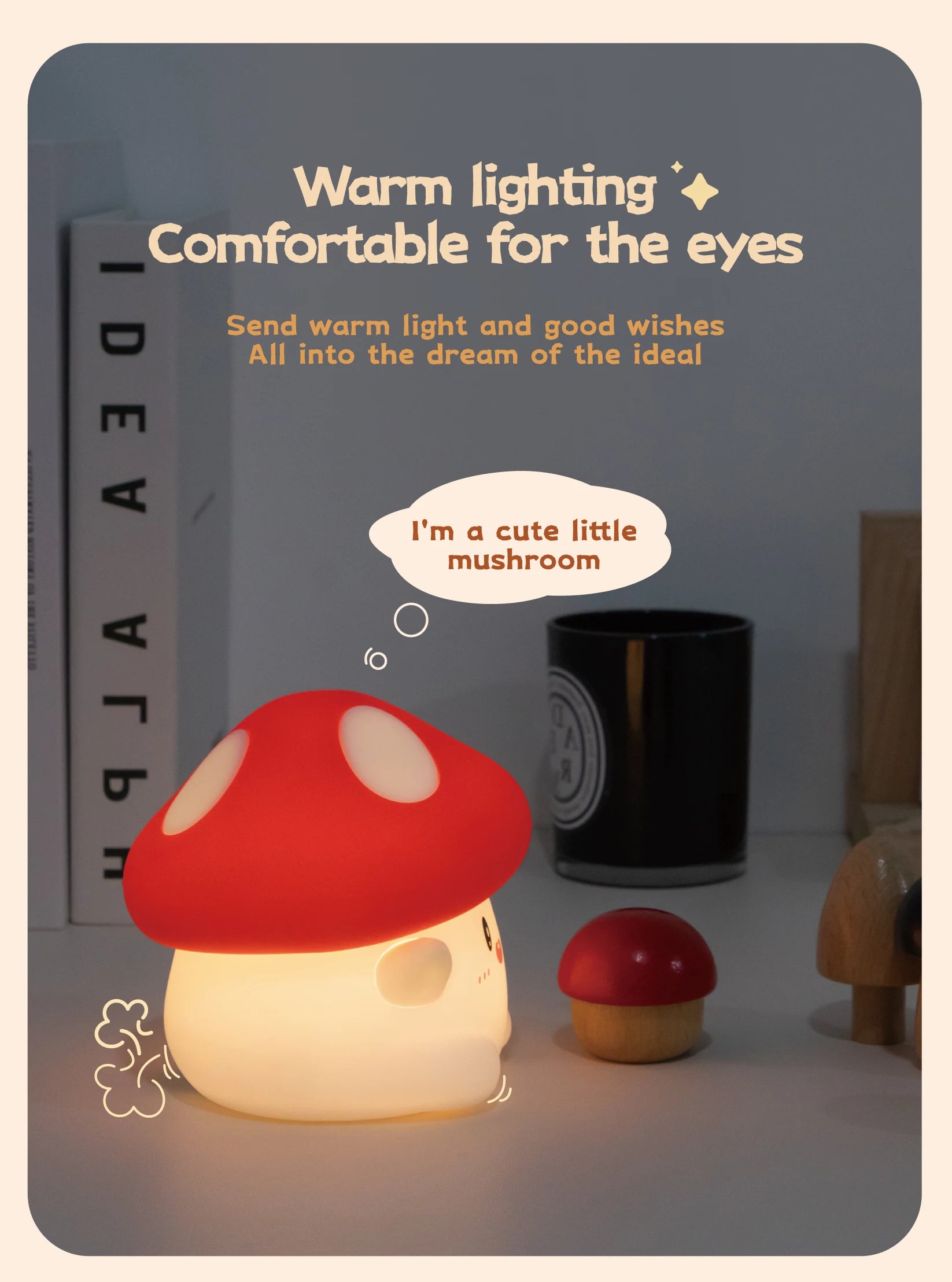 A cozy glow for cute, dreamy spaces.