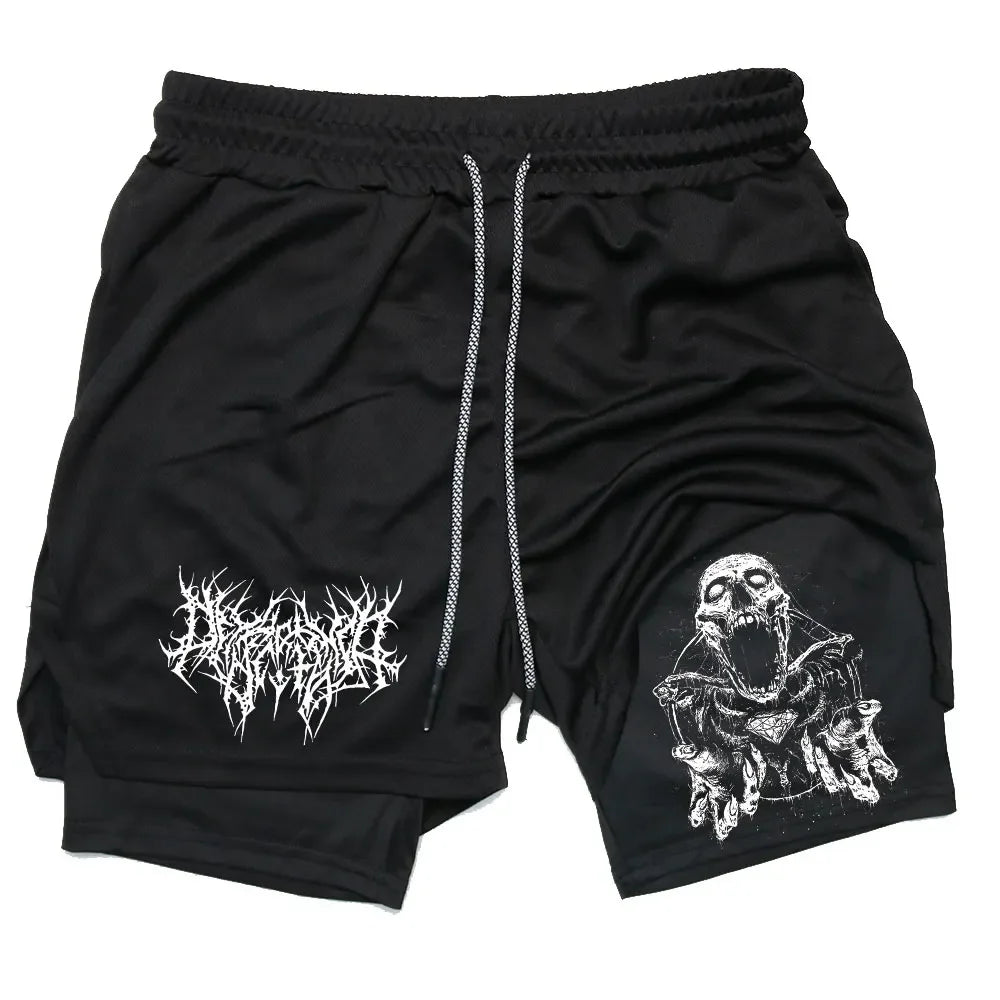 Skull Fitness Shorts (with secret pocket!!)