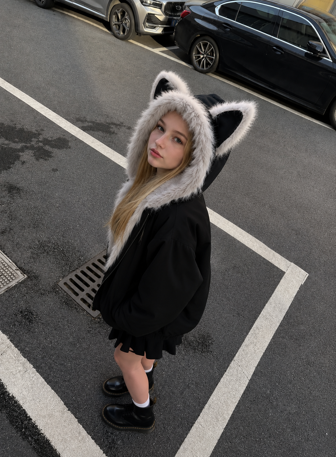 Gothic Cat Ear Hooded Coat